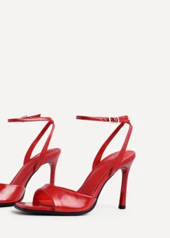 Linzi Jazz Red Faux Leather Stiletto High Heels