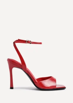 Linzi Jazz Red Faux Leather Stiletto High Heels