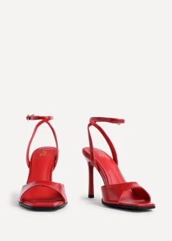 Linzi Jazz Red Faux Leather Stiletto High Heels