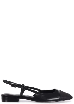 Linzi Junie Black Faux Leather Two Tone Court Shoe