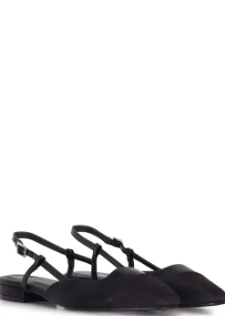 Linzi Junie Black Faux Leather Two Tone Court Shoe