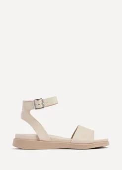 Linzi Kara Sand Faux Leather Footbed Flatform Sandals