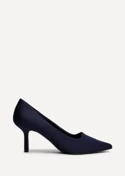 Linzi Kat Navy Scuba Leather Court Heels