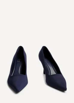 Linzi Kat Navy Scuba Leather Court Heels