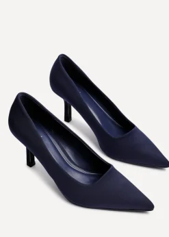 Linzi Kat Navy Scuba Leather Court Heels