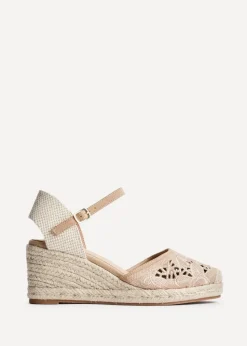 Linzi Kayla Taupe Closed Toe Wedge