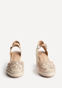 Linzi Kayla Taupe Closed Toe Wedge
