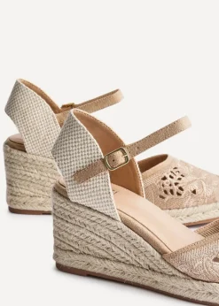 Linzi Kayla Taupe Closed Toe Wedge