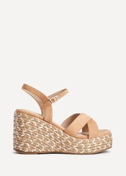 Linzi Leonie Tan Faux Suede Braided Wedge