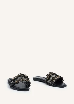 Linzi Lola Black Faux Leather Slider