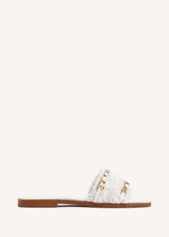 Linzi Lola White Faux Leather Slider