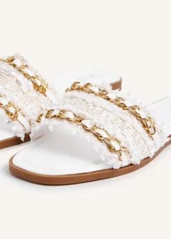 Linzi Lola White Faux Leather Slider