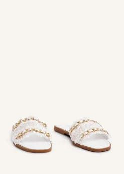 Linzi Lola White Faux Leather Slider