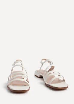 Linzi Lucie White Faux Leather Strappy Sandals