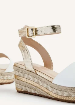 Linzi Malaga Gold Plaited Flatform Wedge Sandal