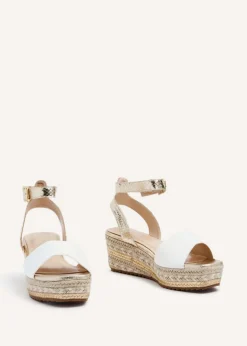 Linzi Malaga Gold Plaited Flatform Wedge Sandal