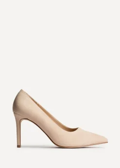 Linzi Martina Wide Fit Nude Faux Suede Classic Court Heel