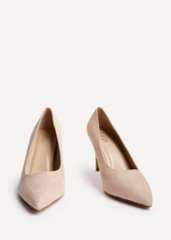 Linzi Martina Wide Fit Nude Faux Suede Classic Court Heel