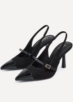 Linzi Maze Black Slingback Court Heel