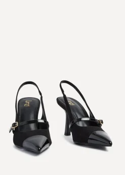 Linzi Maze Black Slingback Court Heel