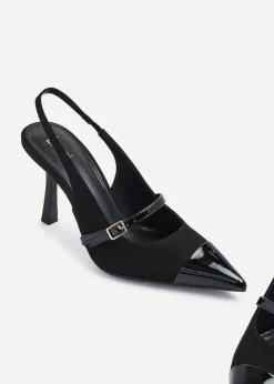 Linzi Maze Black Slingback Court Heel