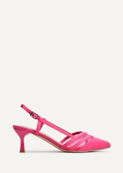 Linzi Milan Fuchsia Scuba Mesh Slingback Court Heel