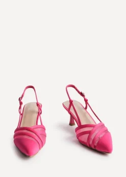 Linzi Milan Fuchsia Scuba Mesh Slingback Court Heel