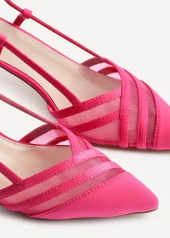 Linzi Milan Fuchsia Scuba Mesh Slingback Court Heel