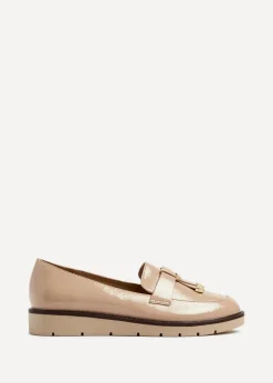 Linzi Nancy Camel Patent Faux Leather Loafer