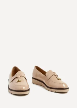 Linzi Nancy Camel Patent Faux Leather Loafer