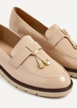 Linzi Nancy Camel Patent Faux Leather Loafer