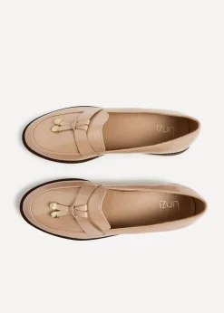 Linzi Nancy Camel Patent Faux Leather Loafer