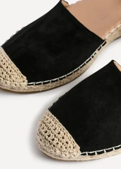 Linzi Neroli Black Suede Closed Toe Espadrille Flatform Sandal