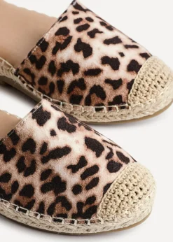 Linzi Neroli Leopard Print Closed Toe Espadrille Flatform Sandal