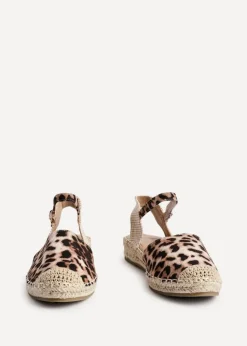 Linzi Neroli Leopard Print Closed Toe Espadrille Flatform Sandal