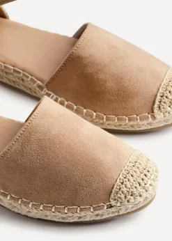 Linzi Neroli Taupe Suede Closed Toe Espadrille Flatform Sandal