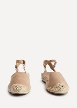 Linzi Neroli Taupe Suede Closed Toe Espadrille Flatform Sandal