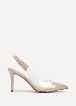 Linzi Nolita Sand Perspex Patent Mix Slingback Court Heels
