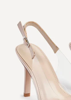 Linzi Nolita Sand Perspex Patent Mix Slingback Court Heels