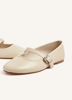 Linzi Odette Nude Faux Leather Mary Jane Pumps