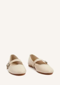 Linzi Odette Nude Faux Leather Mary Jane Pumps