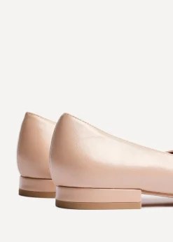 Linzi Orian Sand Faux Leather Pointed Toe Ballet Flats