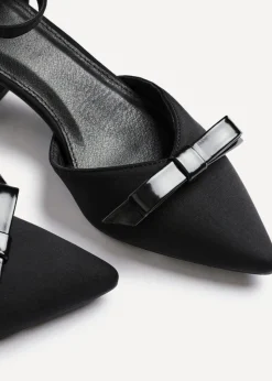 Linzi Orla Black Scuba Low Block Court Heel