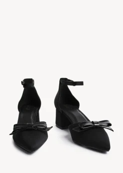Linzi Orla Black Scuba Low Block Court Heel