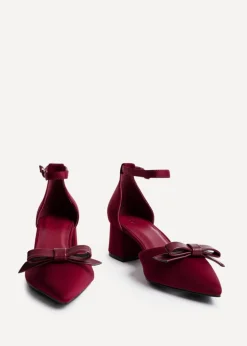 Linzi Orla Burgundy Scuba Low Block Court Heel