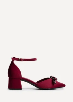 Linzi Orla Burgundy Scuba Low Block Court Heel