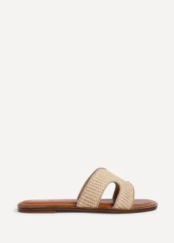 Linzi Petra Natural Raffia Link Design Flat Sandal