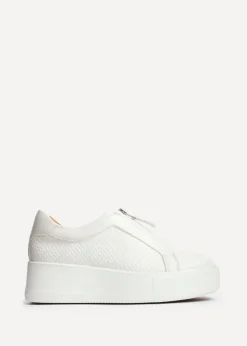 Linzi Piper White Faux Leather Platform Trainer