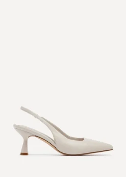 Linzi Presley Sand Faux Leather Sling Back Low Court Heel