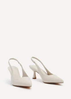 Linzi Presley Sand Faux Leather Sling Back Low Court Heel